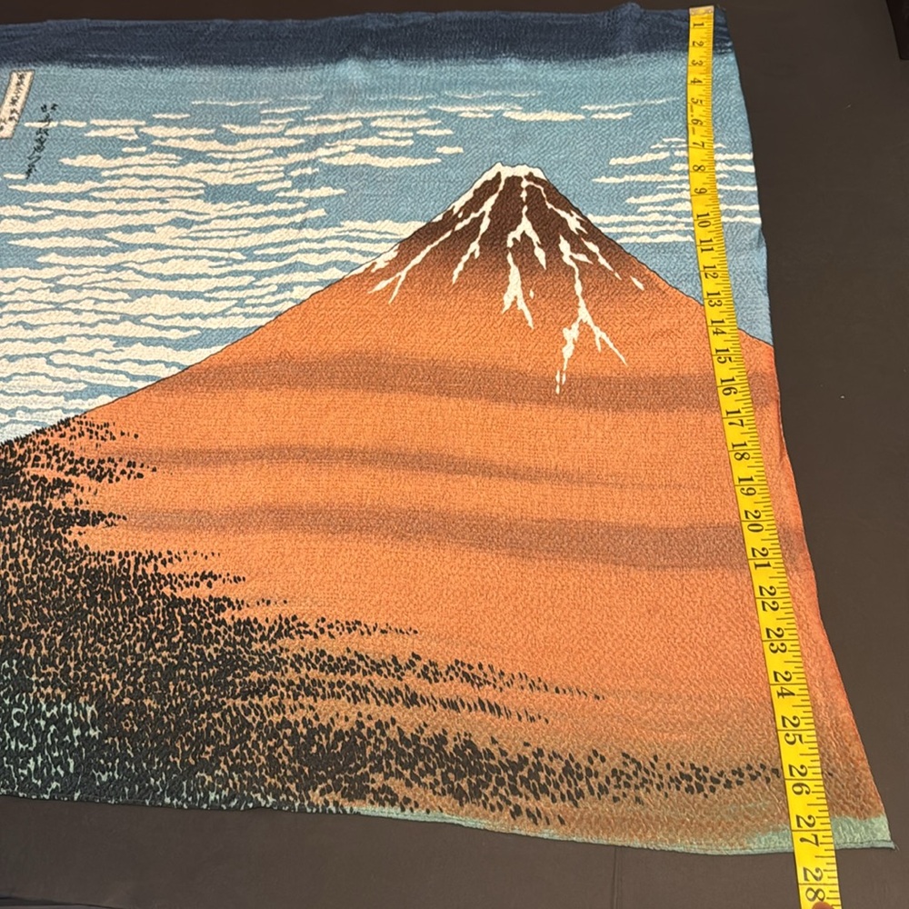 Vintage Mt. Fuji Japanese Silk Tapestry Scarf - Picture 8 of 17